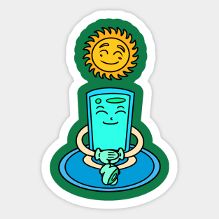 Cartoon funny meditation Sticker